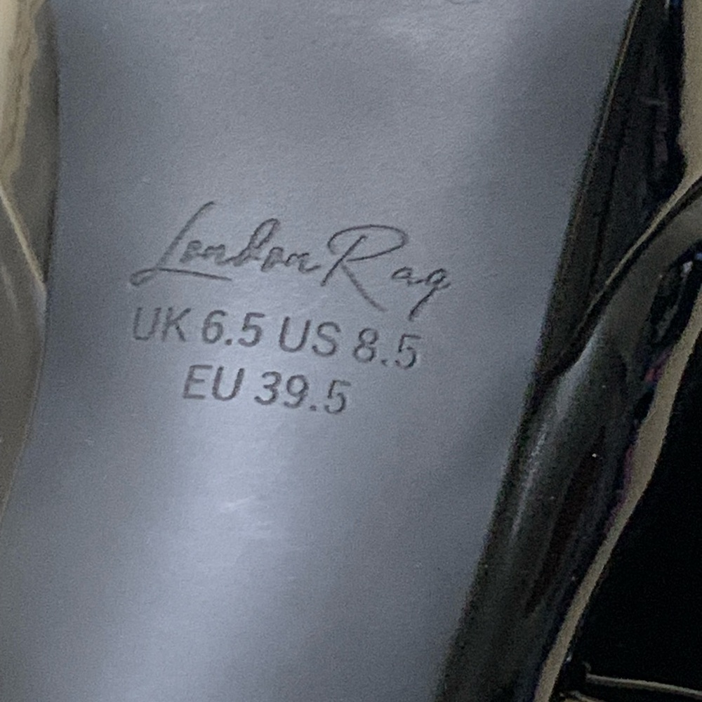 London Rag Black My Time Patent Pu Bow Detail High Heeled Black Sandal Wmns 8.5 - Picture 12 of 12